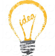 A lightbulb with the word IDEA as the filiment