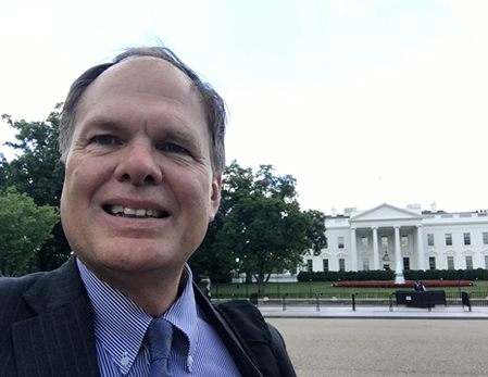 A selfie Of David Patten in front of the White House