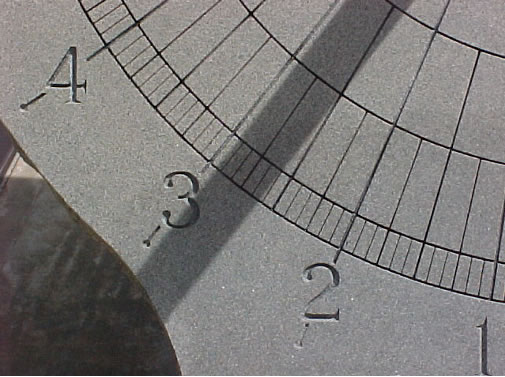 closeup look at a sundial's face