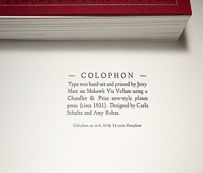 Definition of Colophon in print